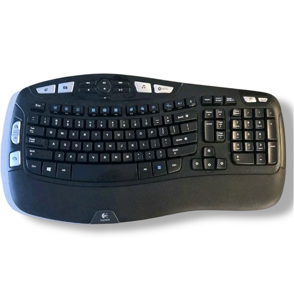 Logitech K350 Wireless WAVE Ergonomic Comfort Keyboard - No USB Dongle *Tested*